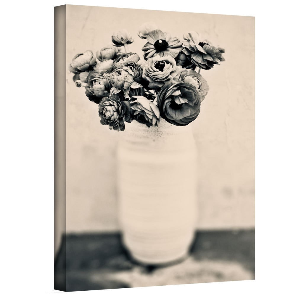 Elena Ray "Black And White Ranunculus" Gallery-Wrapped Canvas Art