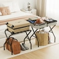 thumbnail image 2 of Portaequipajes AMHANCIBLE HLR01BK de metal plegable, juego de 2 unidades, color negro, 2 of 7