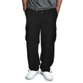 thumbnail image 2 of JTieacloth Mens Street Casual Sports Multi Pocket Foot Hat Rope Waist Tie Solid Color Woven Cargo Pants Cargo Pants for Men Black, 2 of 7