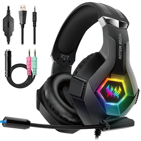 Wired Gaming Headphones for PS5 PS4 PC, Headphone with 50mm Driver, Over-Ear Headphones with Mic