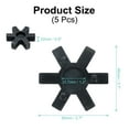 thumbnail image 2 of 5pcs L150 Jaw Coupling Insert NBR Rubber L-Jaw Coupler Set, Black, 2 of 6