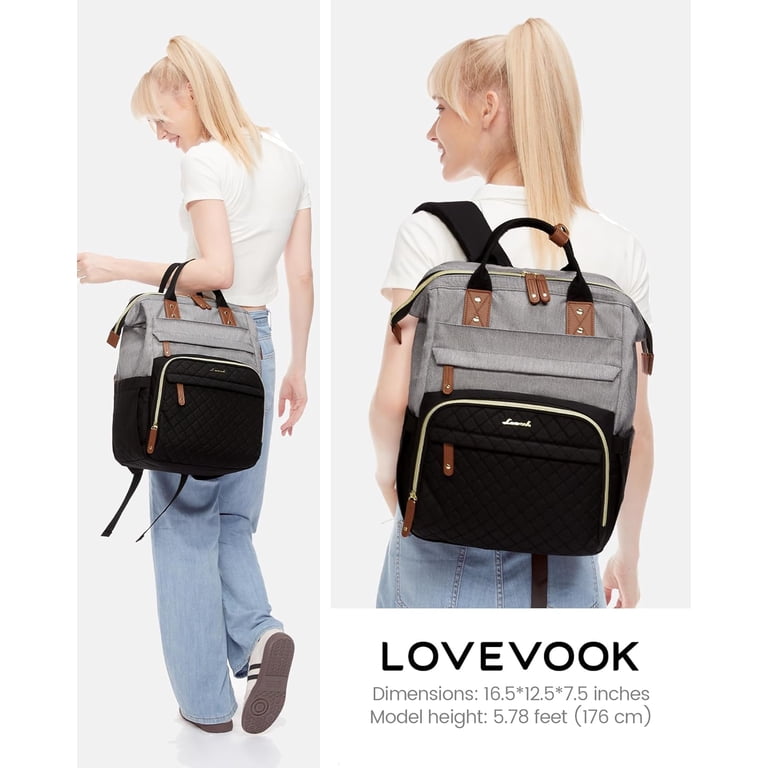 LOVEVOOK Laptop Backpack for Women, 15.6 inch Waterproof  display picture 2