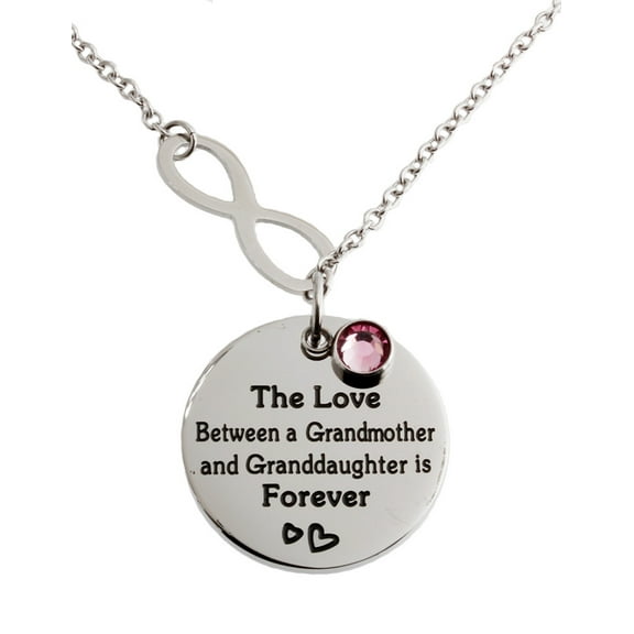 Stainless Steel Necklace, Grandma and Granddaught Infinity Love Pendant