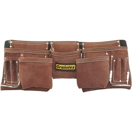 UPC: 0819972029663 | Graintex DS2966 11-Pocket Professional Work Apron Brown Color Suede Leather with 2  Webbing Belt  2 Hammer Holders for Constructors  Electricians  Plumbers  Handymen  Contractors