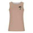 thumbnail image 4 of Nmnitkp Men Tank Top Beach,Mens Tank Tops Summer Hawaii Vacation Plam Tree Graphic Workout Muscle Sleeveless Shirts for Men Khaki,L, 4 of 5