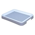 thumbnail image 3 of jinwen Rabbit Litter Tray Rabbit Toilet Portable with Grate Double Layer Guinea Pig Litter Pan Bunny Potty for Small Animals Ferrets Gray White, 3 of 9