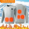 thumbnail image 2 of Heated Hoodie for Men, Electric Heating Sweatshirt with Lining with No Hood Color: Grey Size: XL, 2 of 9