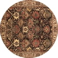 thumbnail image 1 of Ahgly Company Indoor Round Oriental Brown Traditional Area Rugs, 3' Round, 1 of 4
