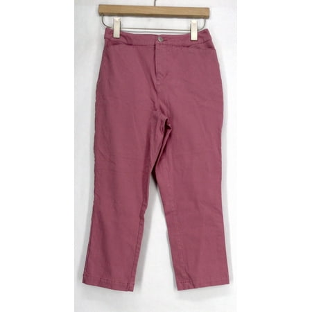 Liz Claiborne York Sz 6 Stretch w/ Slim Leg Cropped Length Pink Jeans
