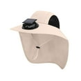 thumbnail image 5 of Solar Fan Bucket Hat Neck Cover - Cooling Hat Golf UV Protection Solar Fan Hat For Men And Women UPF50+ Sun Fisherman Hat With Wide Brim And Sunshade Outdoor Fisherman Hat, 5 of 5