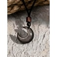 thumbnail image 3 of Gothic Obsidian Crescent Moon Pendant Necklace with Braided Cord, Goth Celestial Jewelry Gift for Men and womens, 3 of 6