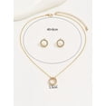 thumbnail image 5 of EOEMY 1Pc Charming & Elegant Pendant Necklace With Round Earrings Women'S Jewelry Set,-Default, 5 of 5