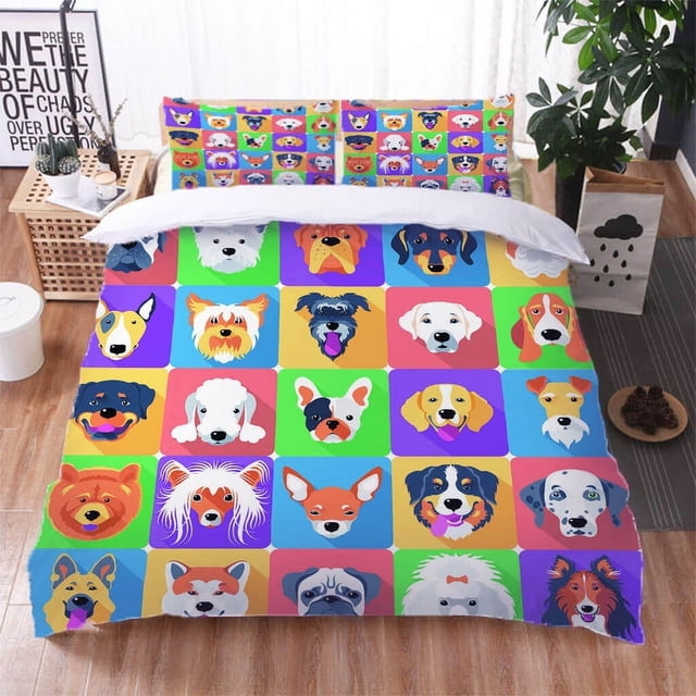 Cute Pet Dog Puppy Bedding Set Funda de edredón sin relleno