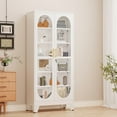 thumbnail image 4 of Erosoei 74.8"H Metal Display Storage Cabinet with Glass Doors and Adjustable Shelves White, 4 of 6
