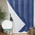 thumbnail image 4 of Xipuska Vintage Navy Blue Shower Curtain - Water Repellent Fabric Shower Curtains Washable, Farmhouse Retro Dark Solid Color Linen Texture Decorative Cloth Bathroom Curtains Modern Bath Decor 72"x78", 4 of 6