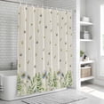 thumbnail image 5 of Spring Botanical Shower Curtain Set - 72" x 78" Washable Bathtub Curtain with 12 Hooks, Rustic Pastoral Daisy Leaves Burlap Waterproof Fabric Stall Shower Curtains for Bathroom/Bathtub Décor, 5 of 6