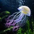 thumbnail image 6 of Floating Silicone Jellyfish Aquarium Ornament, 2.5x4.5in Glow-in-the-Dark Transparent Artificial Jelly Fish Decor for Fish Tank, 6 of 7
