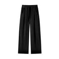 thumbnail image 4 of QASIEATN Sweatpants for Women Cotton and Linen Wide Leg Pants with Pockets Casual Solid Trousers, 4 of 7