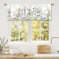 thumbnail image 3 of Colorful Floral Curtain Valance for Window Treatments Flower Plant Wildflower Kitchen Treatment Boho Farmhouse Botanical Window Drapes for Bathroom Bedroom Living Room 1 Panel (52x18 Inch), 3 of 5