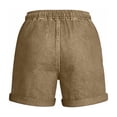 thumbnail image 7 of Shorts for Women Casual Elastic High Waisted Comfy Lightweight Versatile Straight Leg Shorts Summer Shorts with Foldable Hem and Pockets, 7 of 7