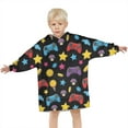 thumbnail image 3 of Multicolor Controllers Games Icons Black Pattern Blanket Hoodies for Kids 6-13YR Oversize Wearable Blanket Hoodies for Boys Girls Teens, 3 of 7