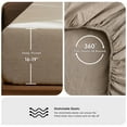 thumbnail image 6 of MooMee 100% Washed Cotton Queen Fitted Sheet Only Linen Like Textured Extra-Deep Pocket Breathable Soft 1-Piece(Taupe, 60"x80"), 6 of 6