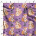 thumbnail image 2 of Soimoi Purple Rayon Fabric Cat & Fox Kids Print Sewing Fabric Yard 42 Inch Wide, 2 of 6