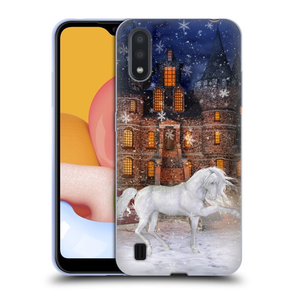 Head Case Designs Officially Licensed Simone Gatterwe Horses Christmas Time Soft Gel Case Compatible with Samsung Galaxy A01 (2020)