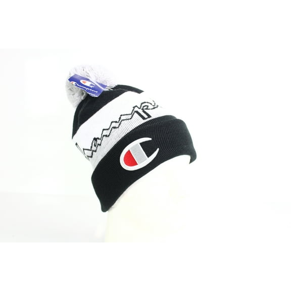 Champion Men's Hat One Clife Logo Knit Pom-Pom Beanie $21 Black One Size