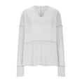 thumbnail image 5 of Generic Womens Casual V Neck Waffle Knit Pullover Tops Long Sleeve T Shirts Loose Trendy Blouses, 5 of 5