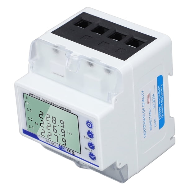 Interruptor De Medidor De Potencia, Protector Contra Sobretensiones De 4 Cables, Protector De Medidor De Energía WIFI 60-300V 100A, PC Retardante De Llama Para Apartamento