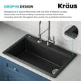 thumbnail image 5 of Kraus Bellucci Workstation 33 in. Drop-In Granite Composite Single Bowl Kitchen Sink in Metallic Black with Accessories with Waste Guard Continuous Feed Garbage Disposal, 5 of 12