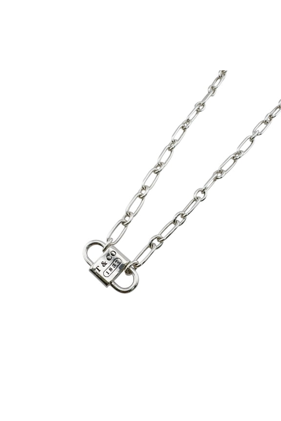 Pre-Owned TIFFANY&Co. Tiffany Double Lock Necklace 1837 Choker Chain Silver
