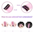 thumbnail image 3 of 22 Inch Colored Hair Extensions, Multi-colors Party HigFrifoshsights Clip in Synthetic Hair Extensions (10 PCS Light Pink), 3 of 7