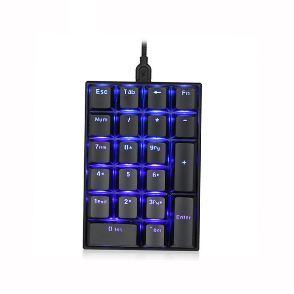 Motospeed K23 Keyboard USB Câblé Numérique Mécanique Keyboard 21 Touches Rétroéclairage Bleu Keyboard avec Interrupteur Bleu OUTEMU