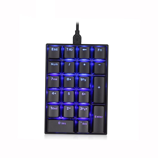 MOTOSPEED K23 Clavier Mécanique Numérique Filaire avec Rétroéclairage Bleu, Interrupteurs OUTEMU, USB Type-C, Design Compact pour Bureau et Caisse