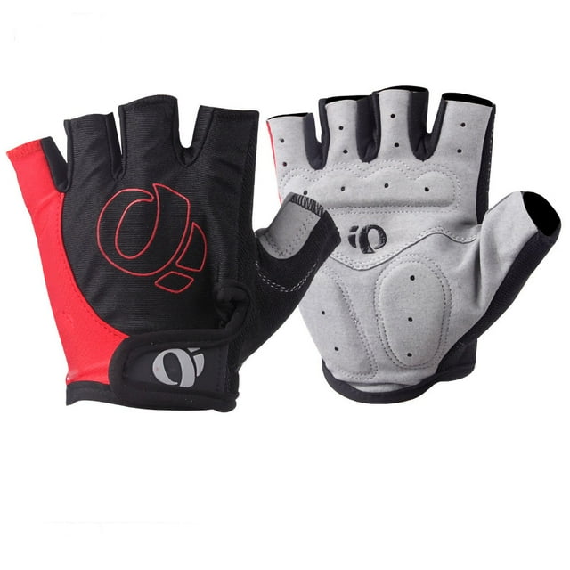 Gants de Cyclisme Gants de Plein Air Demi Doigt Gants d'Équitation Sueur Absorbant la Chaleur Dissipation Gants de Nylon pour le Cyclisme en Plein Air Rouge L