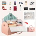 thumbnail image 2 of Large Portable Folding Women's Garment Bag for Travel, Carry On Garment Bag,3 in 1 Hanging Suitcase Suit Weekender Travel Bag, 2 of 7