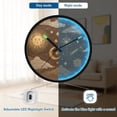 thumbnail image 5 of Indoor 12' Voice-Activated Luminous Decoration Wall Clock With LED Night Light The Shooting Star The Sun, 5 of 8