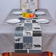 thumbnail image 4 of Table Runner Dresser Scarves 120 Inch Long, Wild Animals Reindeer Bears Linen Dining Table Runners Retro Forest Rustic Plaid Tabletop Scarf for Wedding Holiday Party Kitchen, 4 of 7
