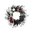 thumbnail image 1 of Halloween Ghost Festival Purple Simulation Skull Pumpkin Horror Scene Decoration Wreath, 1 of 6