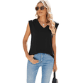 thumbnail image 3 of Women Casual Sleeveless Tank Tops Summer Loose Fit Basic Tee Blouse Fashion Clothes Black XL, 3 of 7
