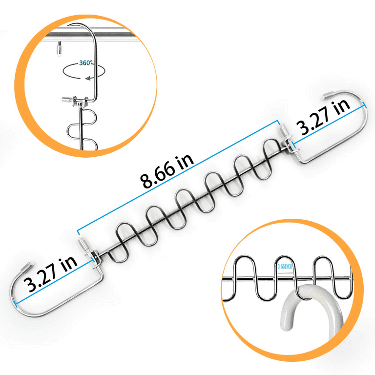 4 Pack Space Saving Hangers - 12 Slots Stainless Steel Clothes