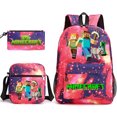 thumbnail image 1 of My World Backpack Three-piece, Student Backpack, Schoolbag, 3D Printing, Game Characters, Travel Bag-tueuio1, 1 of 4