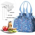 thumbnail image 4 of Paisley Pattern Drawstring Lunch Bag Women - Drawstring Lunch Bag Insulated for Work Office - Stain-Resistant Large Lunchbags for Women with Multi-Pockets, 4 of 6