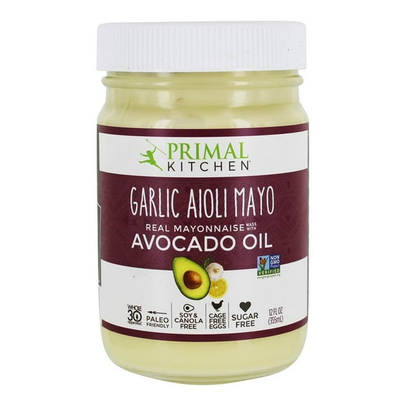 Primal Kitchen - Vraie Mayo Faite avec Huile d'Avocat Aïoli à l'Ail - 12 fl oz