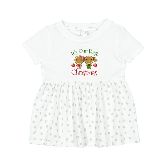 Inktastic Twins 1st Christmas Gingerbread Girls Girls Baby Dress