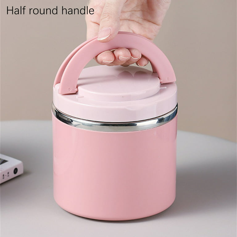 Hot Food Container For Round Heated Bento New Stainless Steel