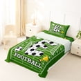 thumbnail image 5 of Erosebridal Green Football Court Twin Sheet Sets,Letter E Print Boys Ball Games Bedding For Kids 3pcs, 5 of 6