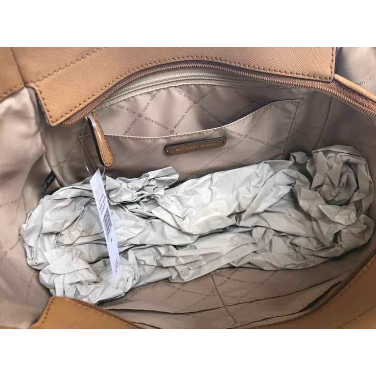Michael Kors Jet Set Travel Large Chain Female Shoulder Tote Handbag  Vanilla mk Signature Logo